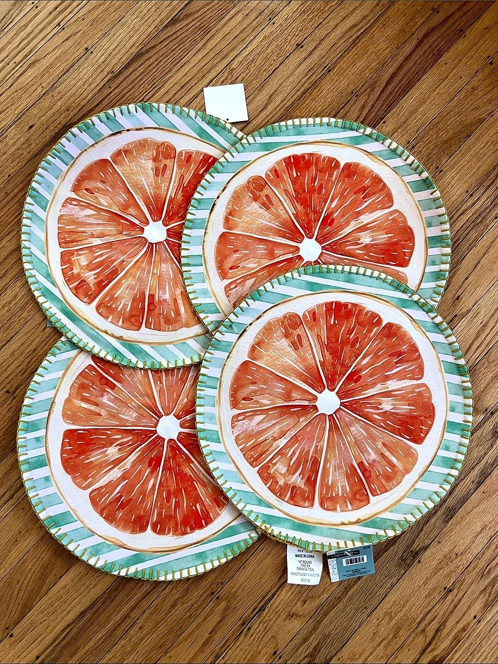The Spring Shop Orange Placemat with Whip Stitch Set of 4